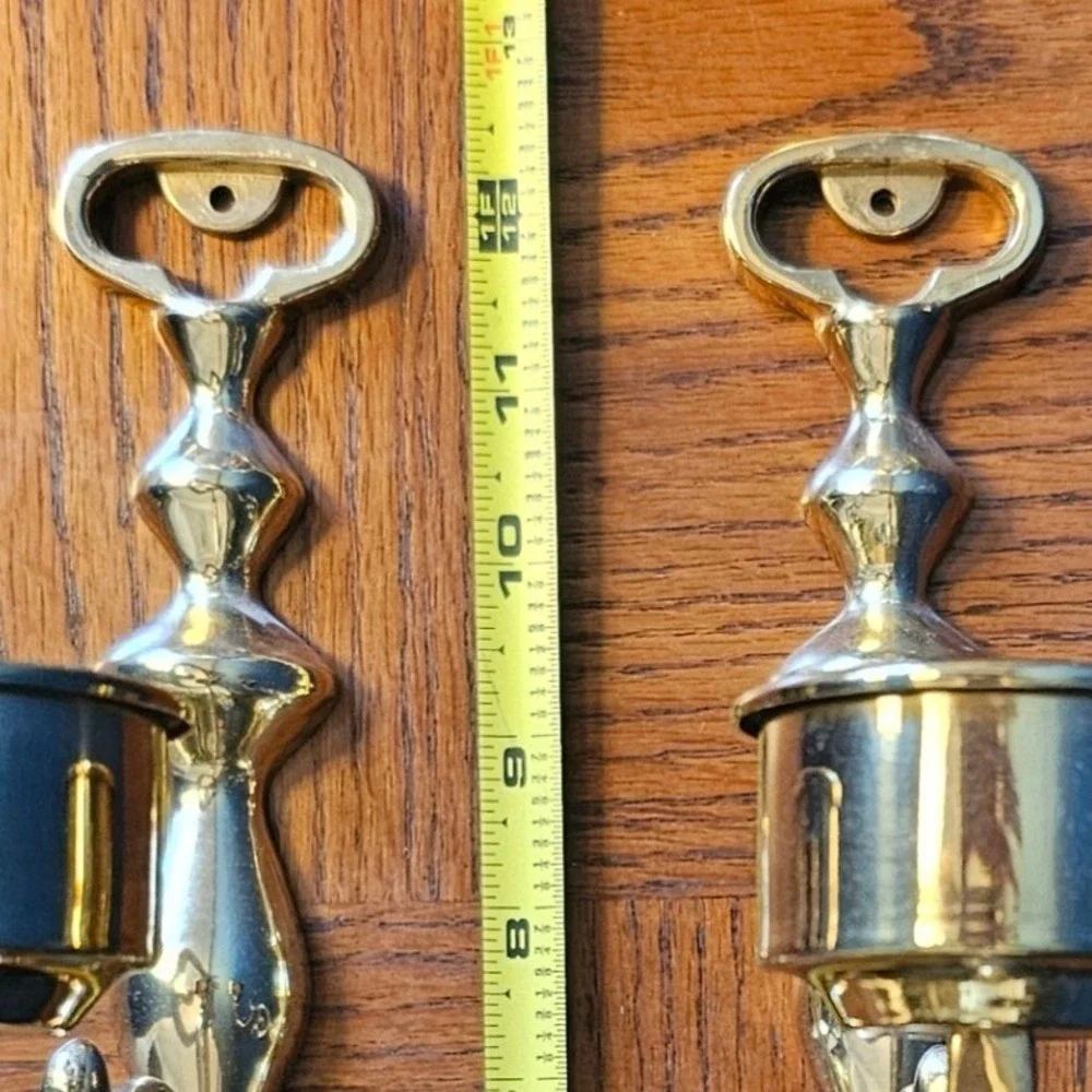 Ethan Allen Solid Brass Wall Sconces Pair Vintage Colonial Baluster Polished